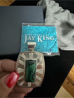 Jay King Women’s Sterling Silver Malachite Pendant LARGE